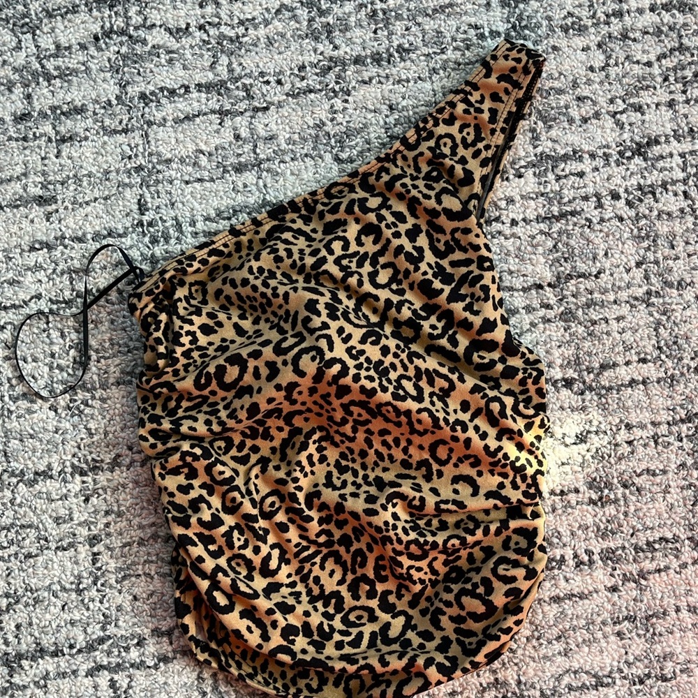 Urban Outfitters Leopard Print One Strap Tank Top Size XS NWT